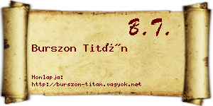 Burszon Titán névjegykártya